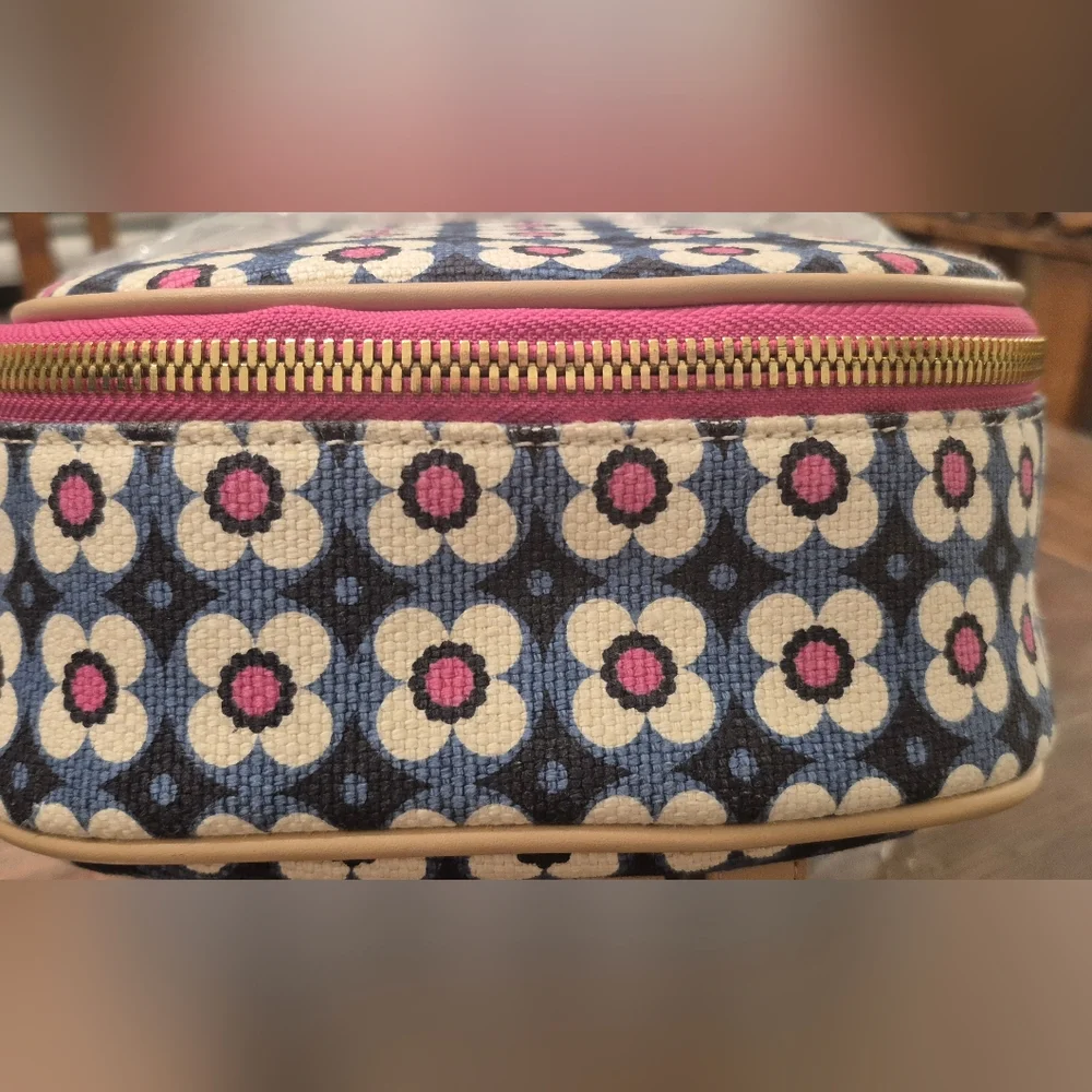 Spartina 449 Women's Blue Floral Linen & Leather Mini Backpack